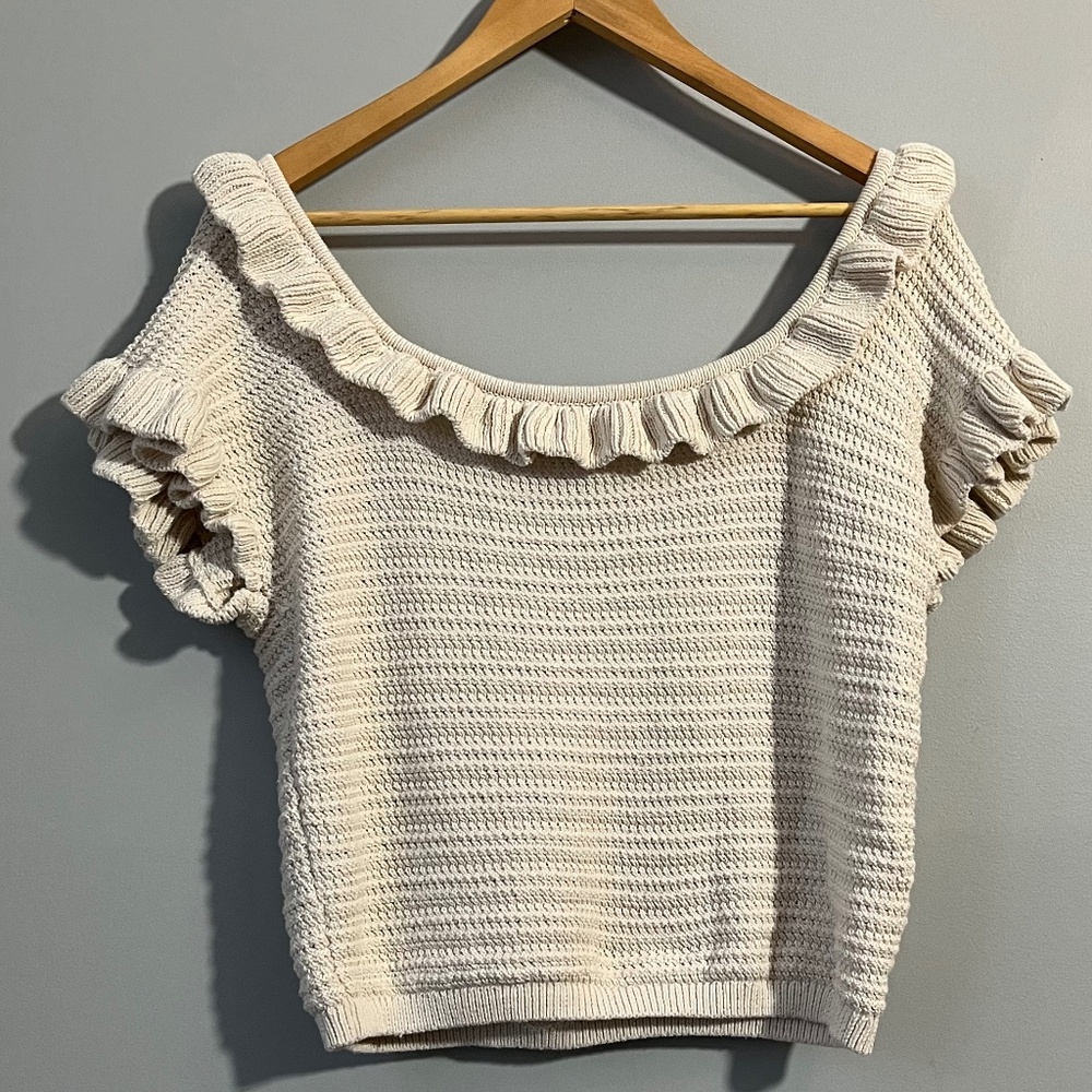 H&M Cream Knit Crop Top - Picture 2 of 5